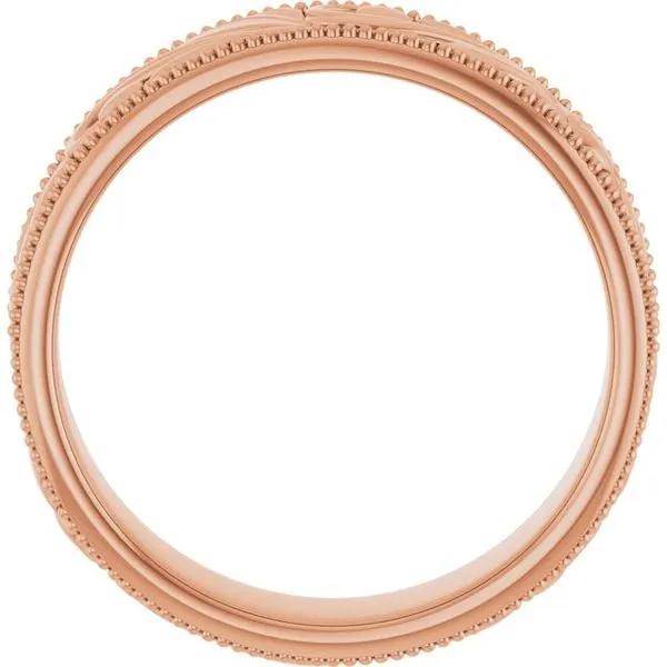 Milgrain Edge Floral Flat Band Image 2 Albert's Jewelers Kingsland, GA