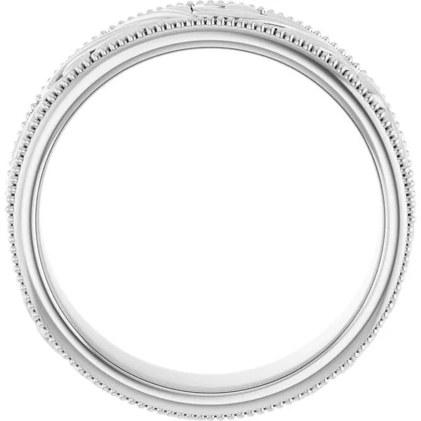 Milgrain Edge Floral Flat Band Image 2 Cherry Street Jewelers Tulsa, OK