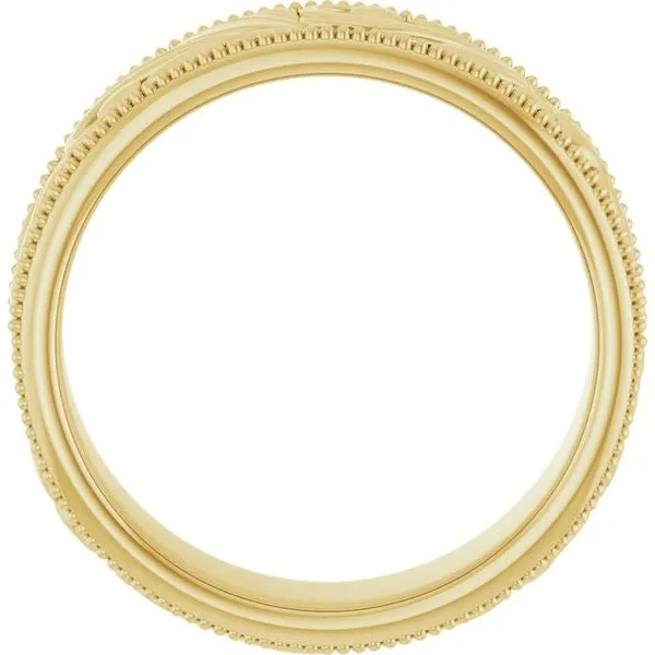 Milgrain Edge Floral Flat Band Image 2 Albert's Jewelers Kingsland, GA