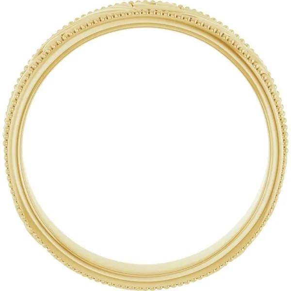 Milgrain Edge Floral Flat Band Image 2 Cherry Street Jewelers Tulsa, OK