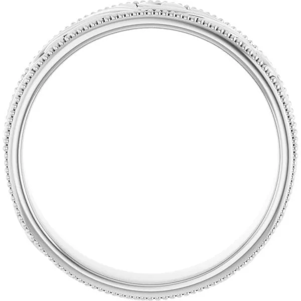 Milgrain Edge Floral Flat Band Image 2 Quantum Qarat  Phoenix, AZ