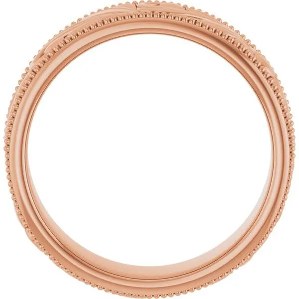 Milgrain Edge Floral Flat Band Image 2 Albert's Jewelers Kingsland, GA