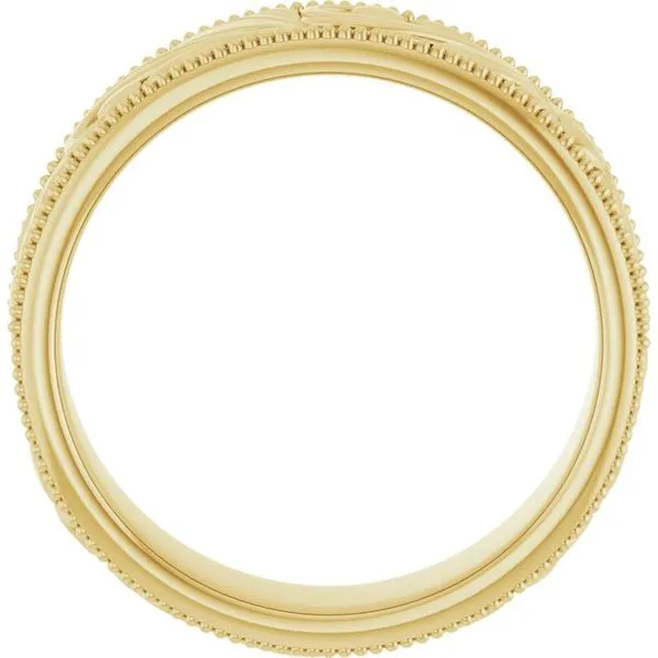 Milgrain Edge Floral Flat Band Image 2 L & L jewelers Scarborough, ME