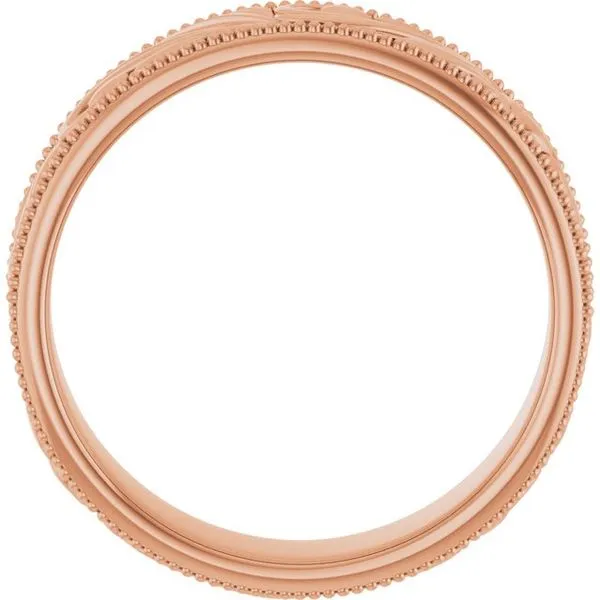 Milgrain Edge Floral Flat Band Image 2 Albert's Jewelers Kingsland, GA