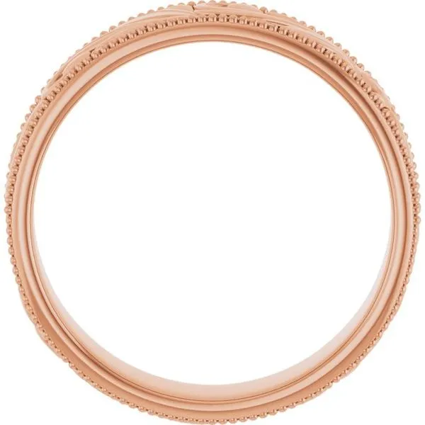 Milgrain Edge Floral Flat Band Image 2 Cherry Street Jewelers Tulsa, OK