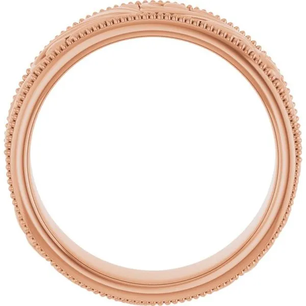 Milgrain Edge Floral Flat Band Image 2 Albert's Jewelers Kingsland, GA