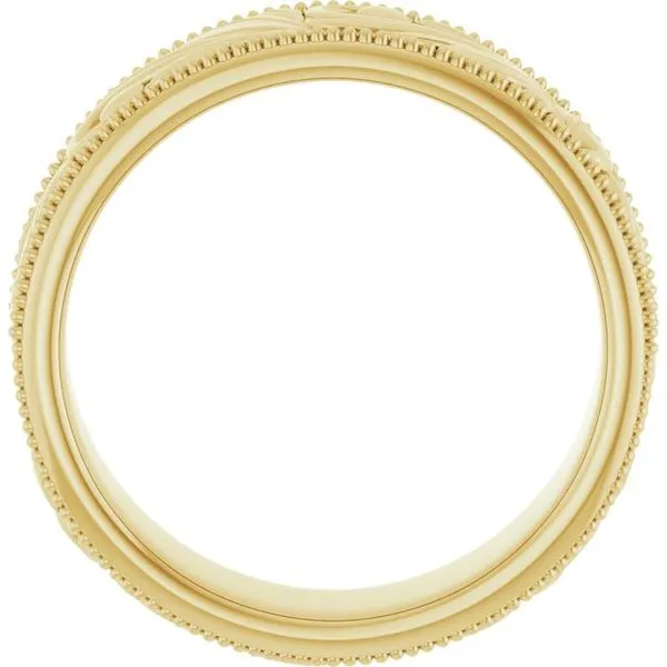 Milgrain Edge Floral Flat Band Image 2 Cherry Street Jewelers Tulsa, OK