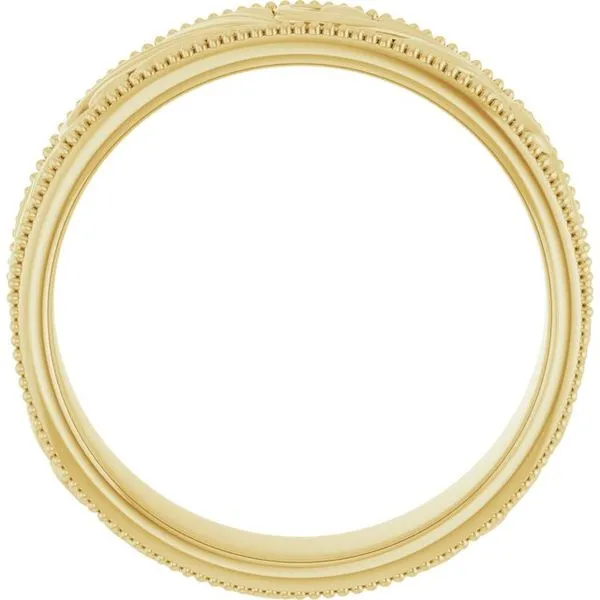 Milgrain Edge Floral Flat Band Image 2 Albert's Jewelers Kingsland, GA