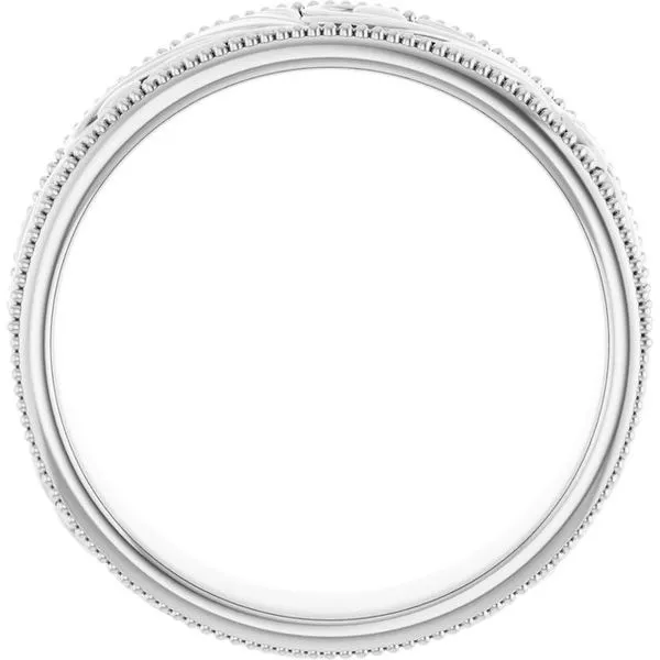 Milgrain Edge Floral Flat Band Image 2 Albert's Jewelers Kingsland, GA