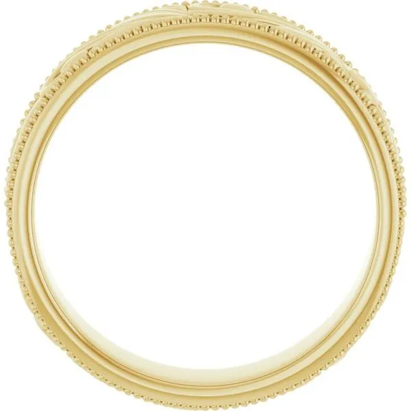 Milgrain Edge Floral Flat Band Image 2 Grayson & Co. Jewelers Iron Mountain, MI