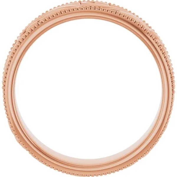 Milgrain Edge Floral Flat Band Image 2 Cherry Street Jewelers Tulsa, OK