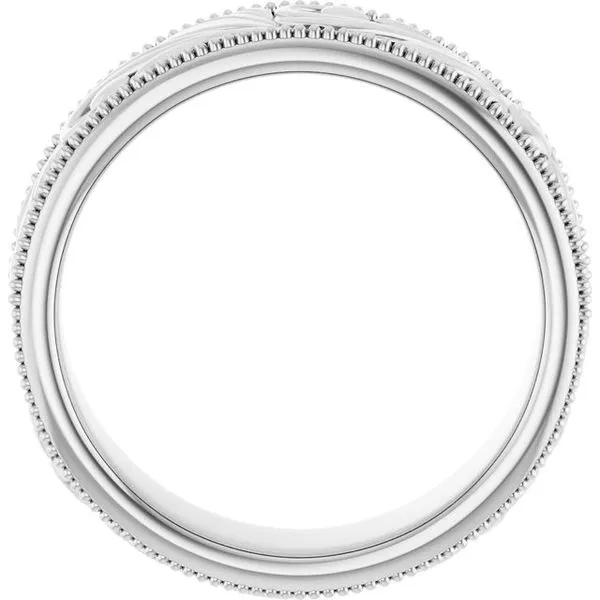 Milgrain Edge Floral Flat Band Image 2 Cherry Street Jewelers Tulsa, OK
