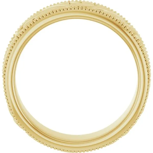 Milgrain Edge Floral Flat Band Image 2 Albert's Jewelers Kingsland, GA