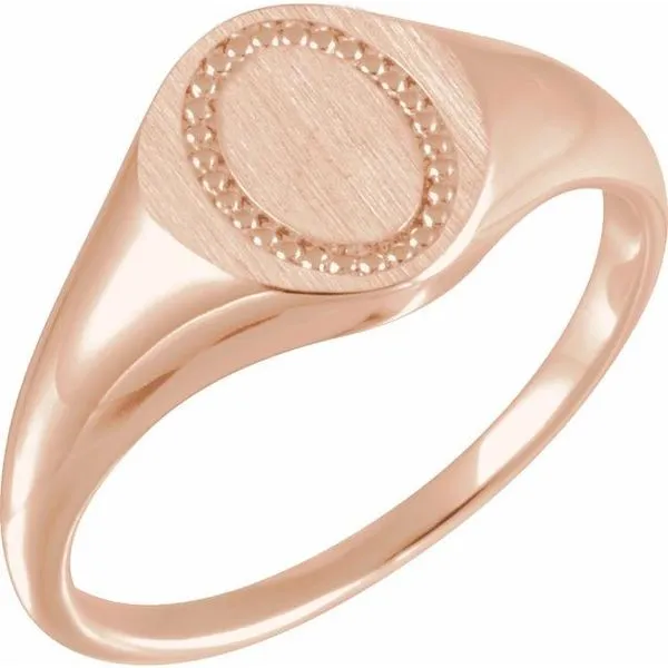 Oval Beaded Signet Ring James Wolf Jewelers Mason, OH