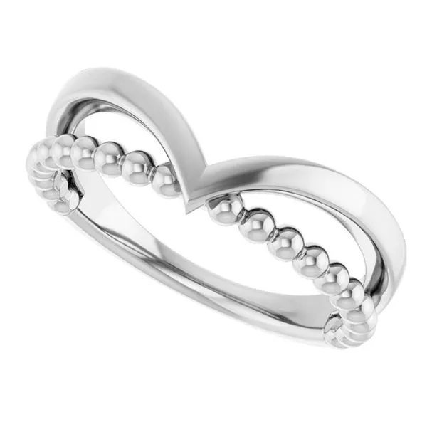 Negative Space Beaded V Ring Image 5 James Wolf Jewelers Mason, OH