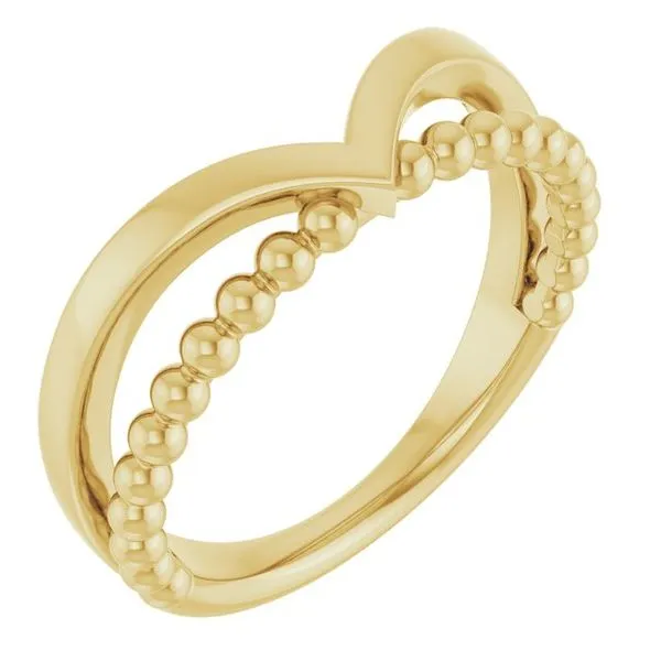 Negative Space Beaded V Ring M. J. Thomas Jewelers, Ltd. Stratford, CT