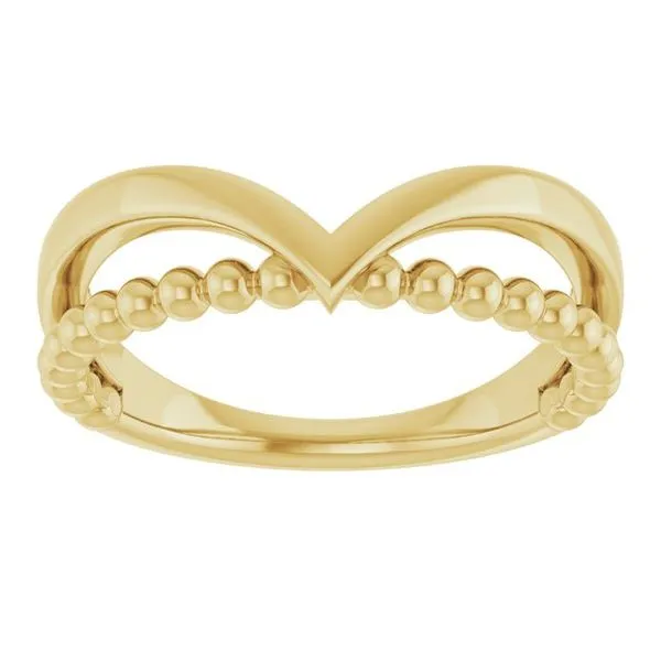 Negative Space Beaded V Ring Image 3 M. J. Thomas Jewelers, Ltd. Stratford, CT