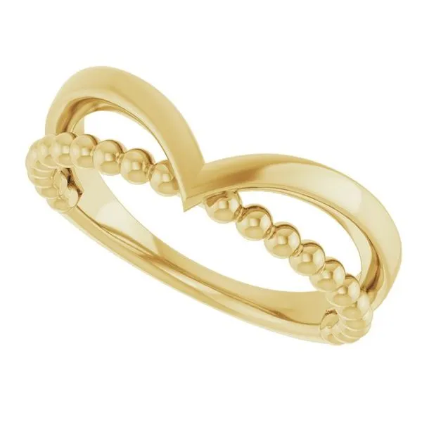 Negative Space Beaded V Ring Image 5 James Wolf Jewelers Mason, OH