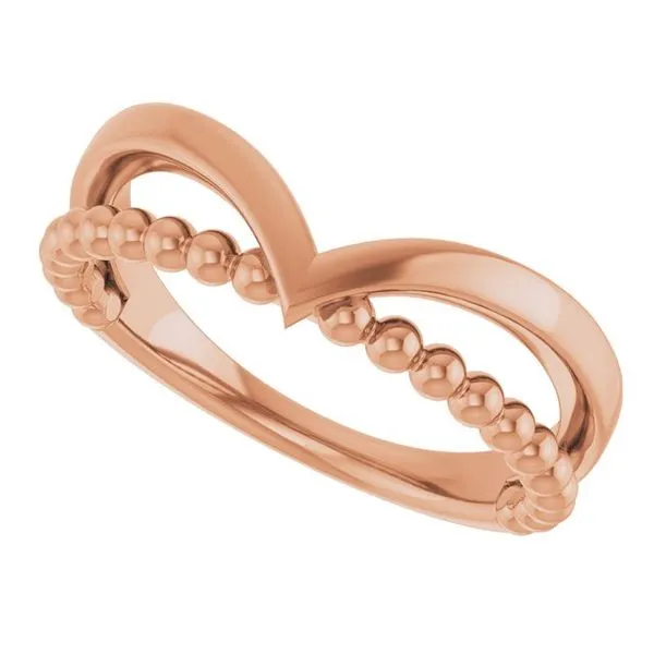 Negative Space Beaded V Ring Image 5 Jerald Jewelers Latrobe, PA