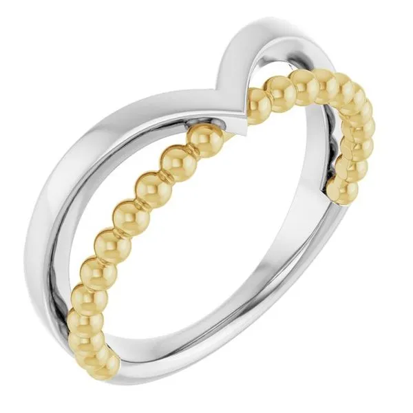 Negative Space Beaded V Ring James Wolf Jewelers Mason, OH
