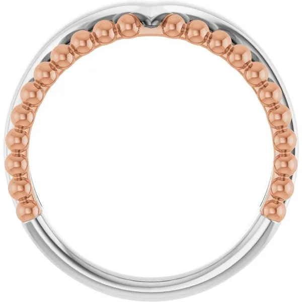 Negative Space Beaded V Ring Image 2 James Wolf Jewelers Mason, OH