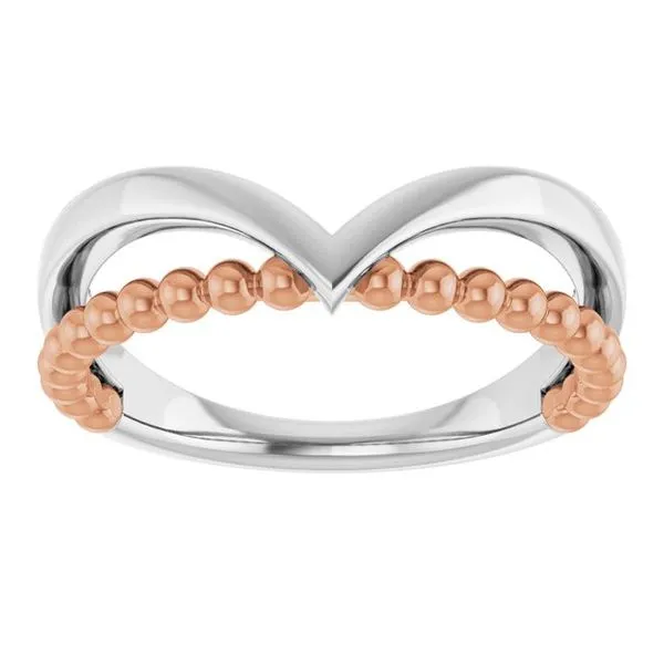 Negative Space Beaded V Ring Image 3 Jerald Jewelers Latrobe, PA