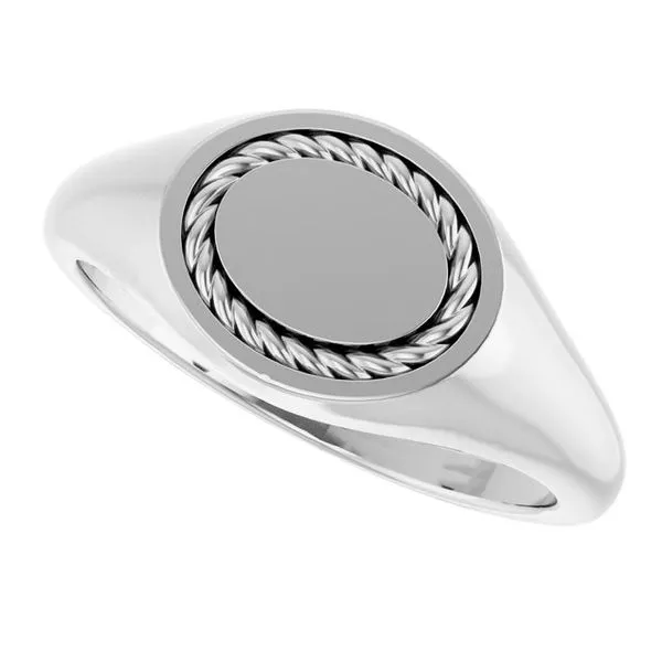 Oval Rope Signet Ring Image 5 Milan's Jewelry Inc Sarasota, FL