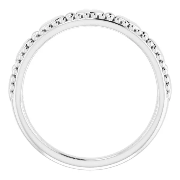 Stackable Beaded Heart Ring Image 2 Milan's Jewelry Inc Sarasota, FL