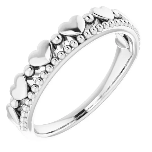 Stackable Beaded Heart Ring James Wolf Jewelers Mason, OH