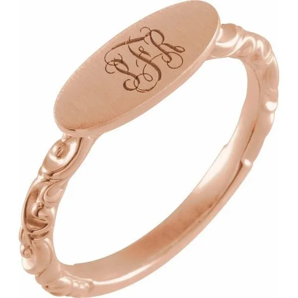 Oval Signet Ring Image 4 Milan's Jewelry Inc Sarasota, FL