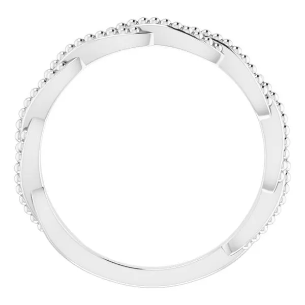 Stackable Beaded Twist Ring Image 2 James Wolf Jewelers Mason, OH