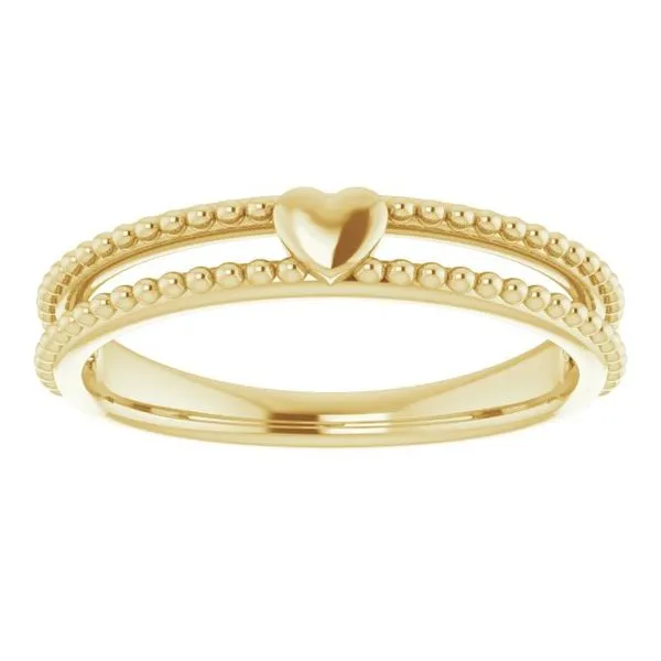 Milgrain Stackable Heart Ring Image 3 D&M Jewelers Green Bay, WI