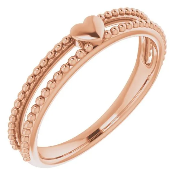 Milgrain Stackable Heart Ring D'Errico Jewelry Scarsdale, NY