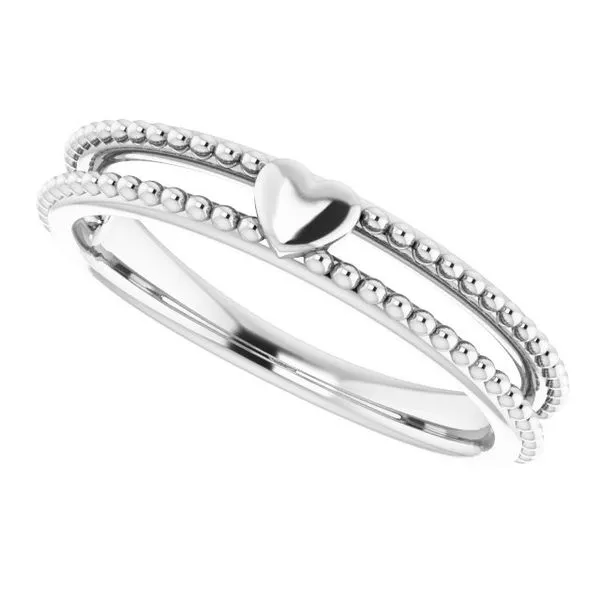 Milgrain Stackable Heart Ring Image 5 McCoy Jewelers Bartlesville, OK