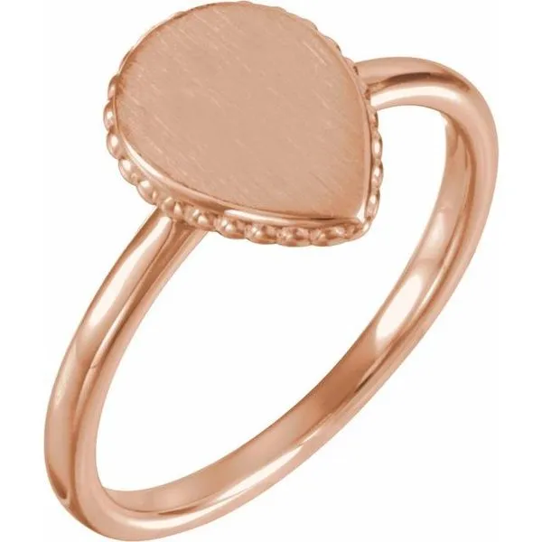 Teardrop Beaded Signet Ring Boyd Jewelers Wesley Chapel, FL