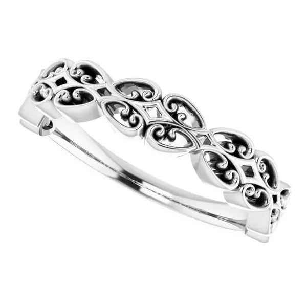 Vintage-Inspired Stackable Ring Image 5 James Wolf Jewelers Mason, OH