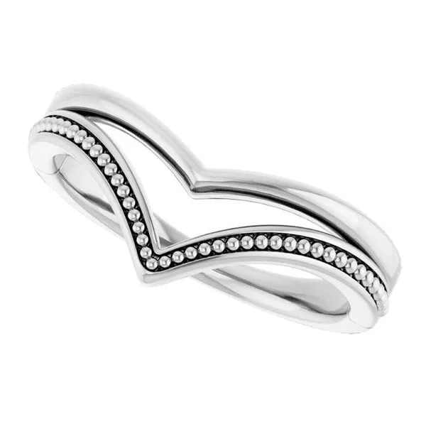 Beaded V Ring Image 5 Milan's Jewelry Inc Sarasota, FL