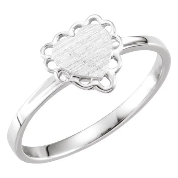Scalloped Heart Signet Ring Comstock Jewelers Edmonds, WA