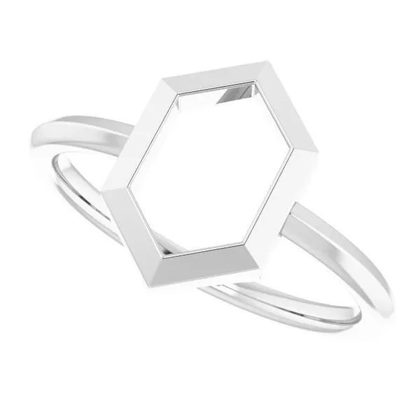 Negative Space Hexagon Ring Image 5 Long Jewelers Chesapeake, VA