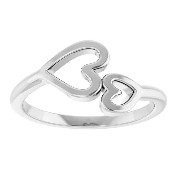 Double Heart Ring Image 3 Mendham Jewelers Mendham, NJ