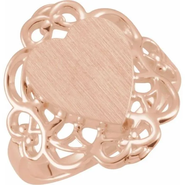 Heart Signet Ring Image 3 Linwood Custom Jewelers Linwood, NJ