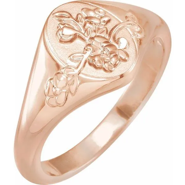 Floral Signet Ring Comstock Jewelers Edmonds, WA