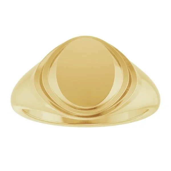 Engravable Oval Signet Ring Image 3 Michael's Jewelry North Wilkesboro, NC
