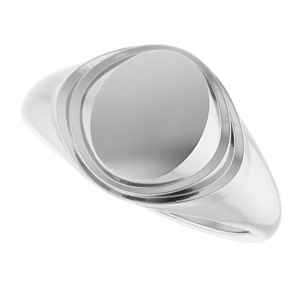 Engravable Oval Signet Ring Image 5 Moseley Diamond Showcase Inc Lexington, SC
