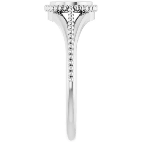 Engravable Beaded Signet Ring Image 4 Milan's Jewelry Inc Sarasota, FL