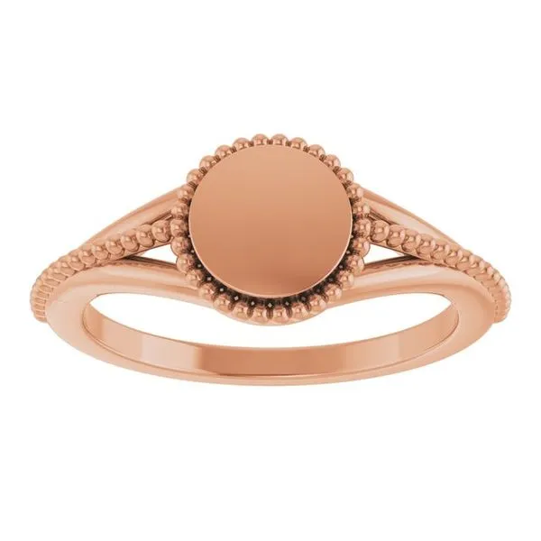 Engravable Beaded Signet Ring Image 3 Comstock Jewelers Edmonds, WA
