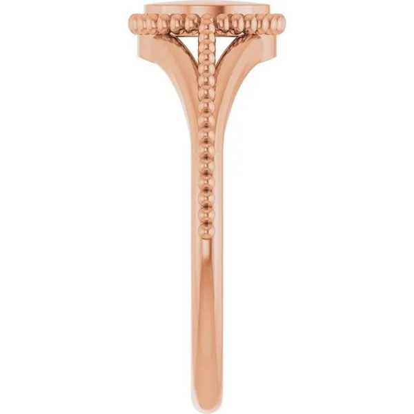 Engravable Beaded Signet Ring Image 4 Michael's Jewelry North Wilkesboro, NC