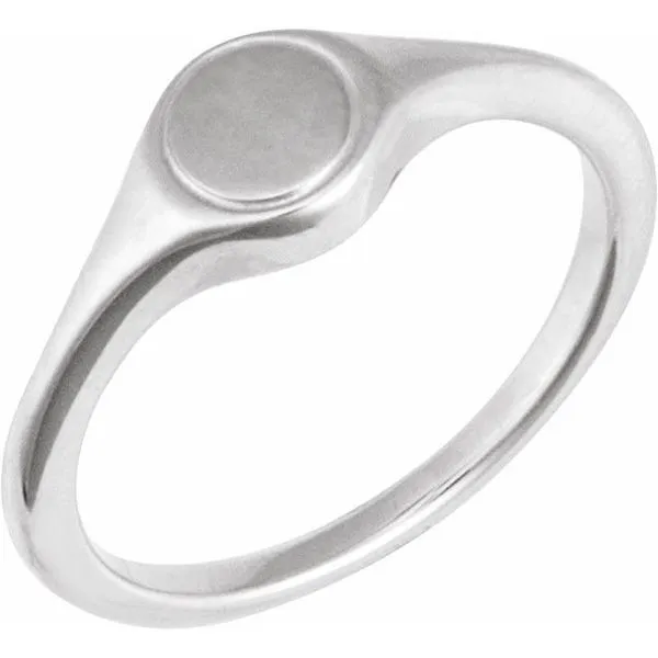 Engravable Round Signet Ring Diamonds By Dawn Riverdale, NJ