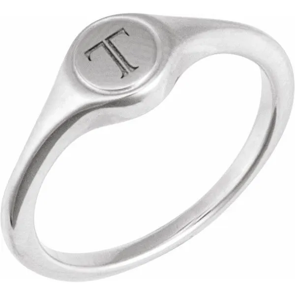 Engravable Round Signet Ring Image 3 McCoy Jewelers Bartlesville, OK