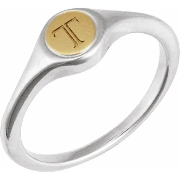 Engravable Round Signet Ring Image 3 Grayson & Co. Jewelers Iron Mountain, MI